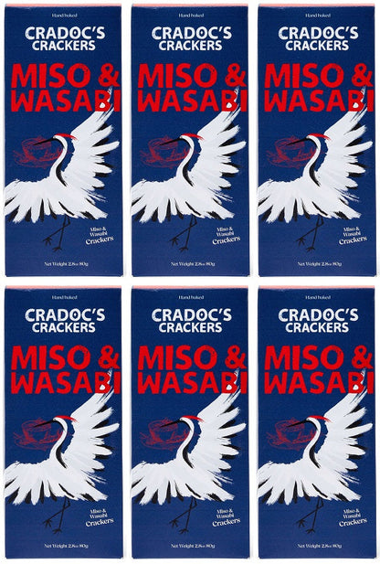 6 x Cradoc's Miso & Wasabi Crackers - 80g