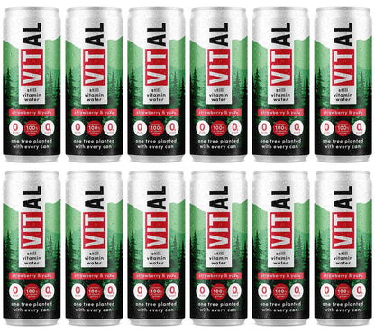 12 x Vital Drinks Strawberry & Yuzu Still Vit Water - 330ml