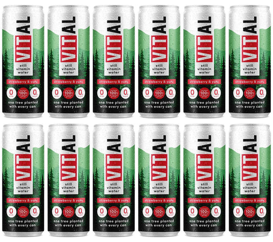 12 x Vital Drinks Strawberry & Yuzu Still Vit Water - 330ml