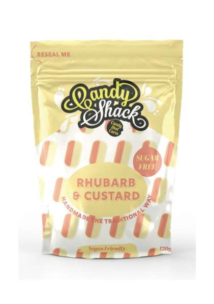 12 x Candyshack Sugar Free Rhubarb & Custard - 120g