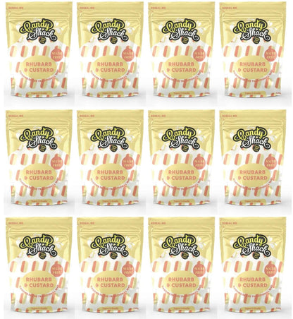12 x Candyshack Sugar Free Rhubarb & Custard - 120g
