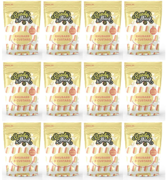 12 x Candyshack Sugar Free Rhubarb & Custard - 120g