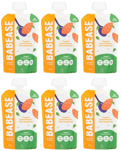 6 x Babease Org S/Potato Spinach Masala W/grain Rice - 190g