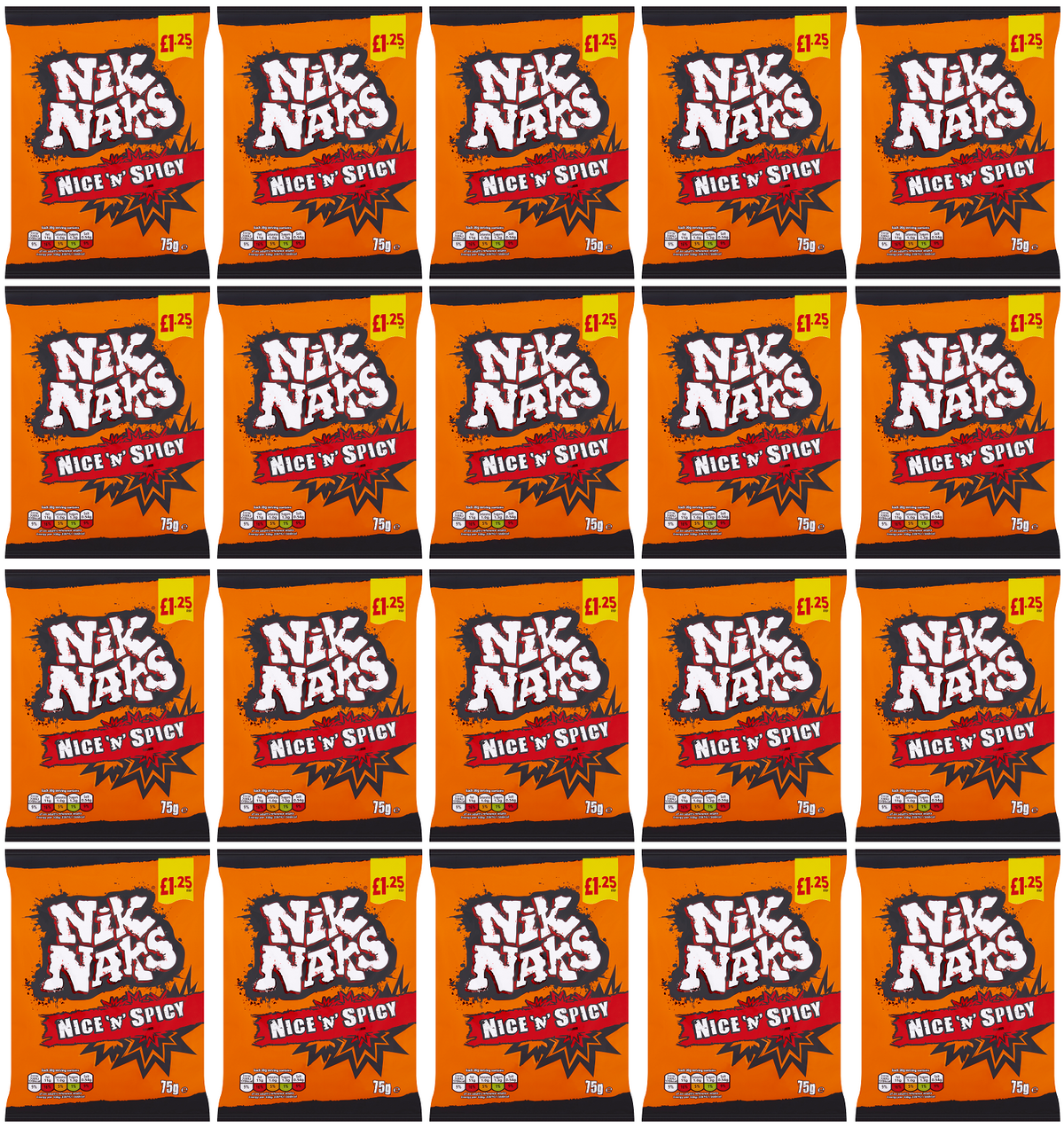 20 x Kp Nik Naks Nice N Spicy - 75GM