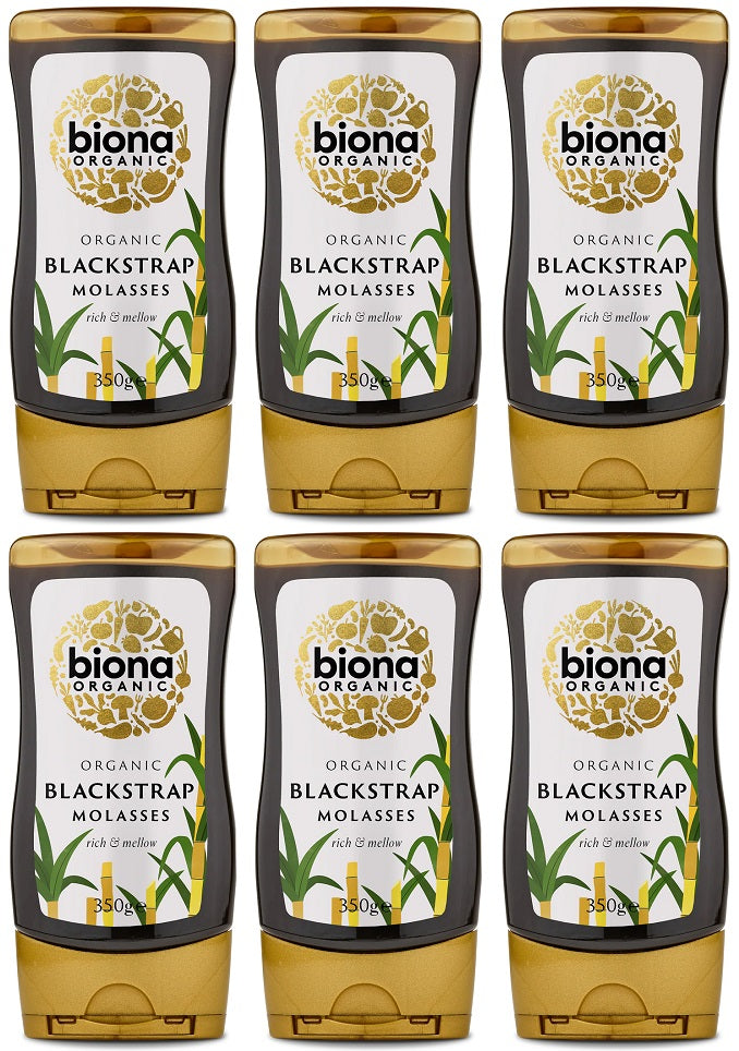 6 x Biona Organic Blackstrap Molasses - 350g