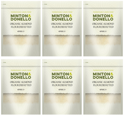 6 x Minton & Donello Org Almond Flour Defatted - 450g
