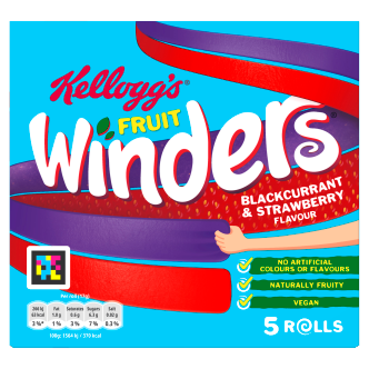 10 X Fruit Winders Strawberry & Blackcurrent 5 x 17g pack