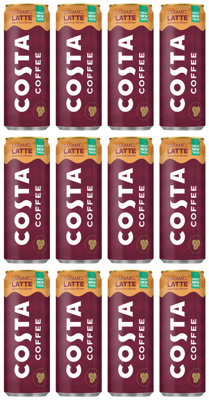 12 X Costa Coffee Caramel Latte Can 250ML