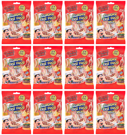 12 X Gummi Zone Gummy Fast Food Mix Multibag 172G