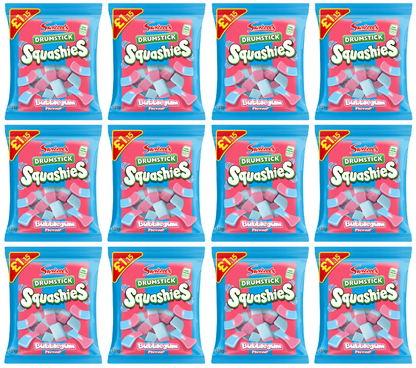 12 x Swizzels Squashies Bubblegum 120Gm