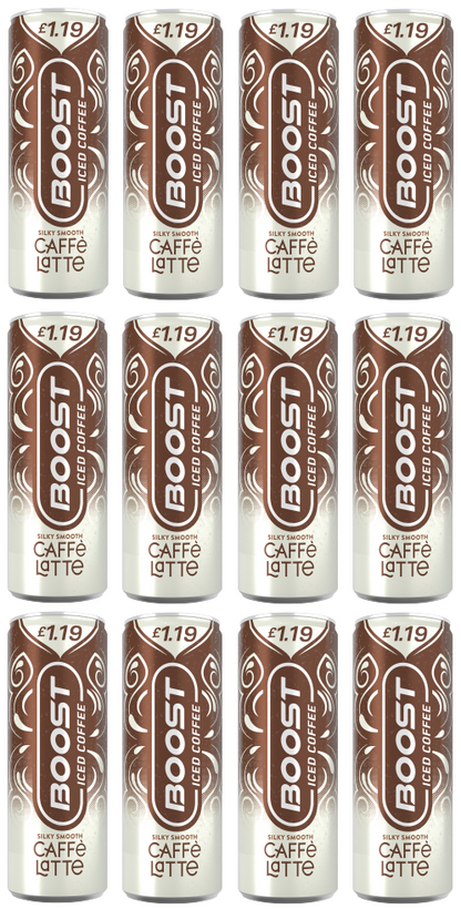12 x Boost Iced Coffee Caffe Latte  - 250Ml