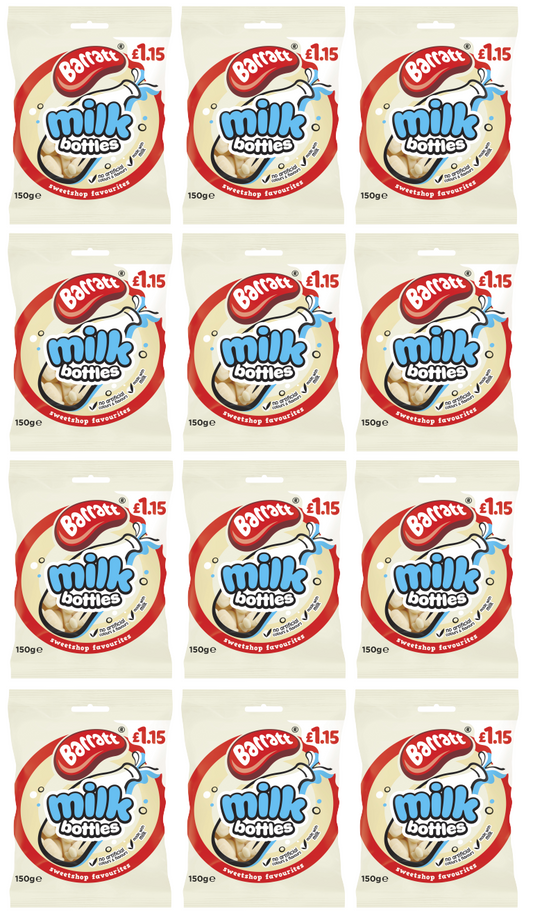 12 X Barratt Sweet Shop Milk Bottles 150G