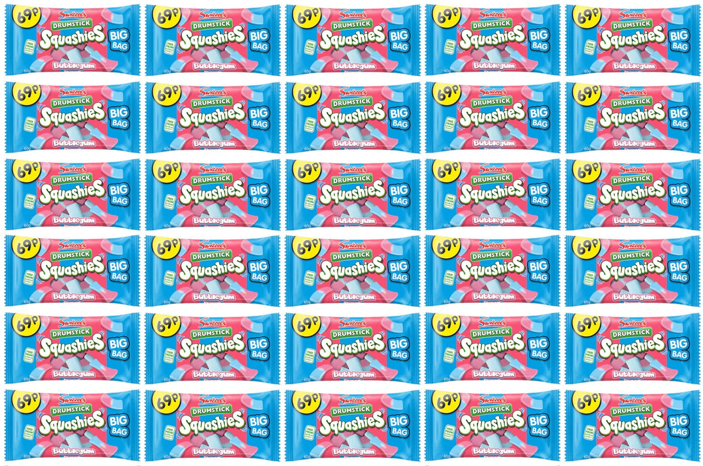 30 X Squashies Drumstick Bubblegum 60GM
