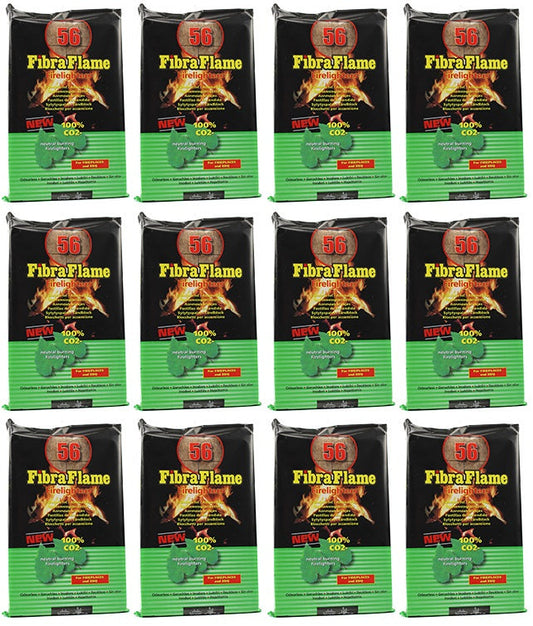 12 x Fibra Flame Eco Firelighters  - 56 PACK