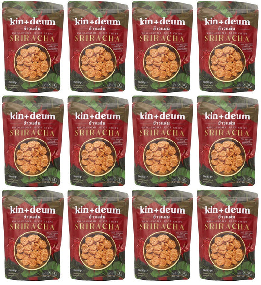 12 x Kin + Deum Sriracha Rice Chips - 60g