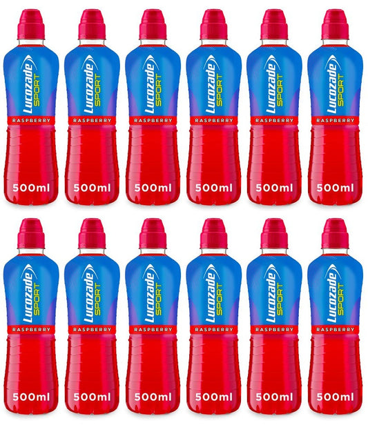 12 x Lucozade Sport Drink Raspberry 500Ml