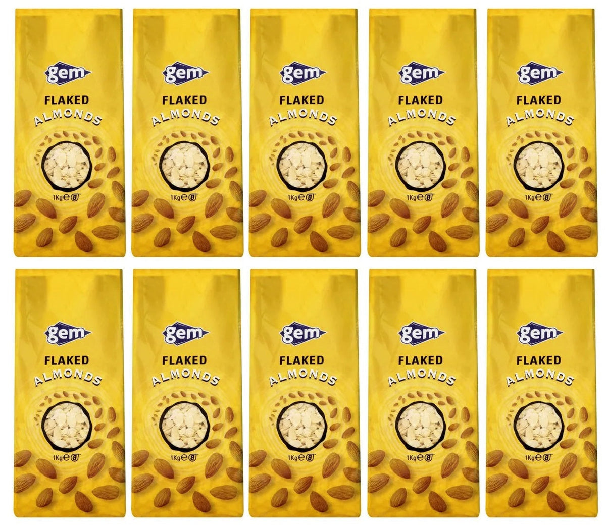 10 x Gem Flaked Almonds 1Kg