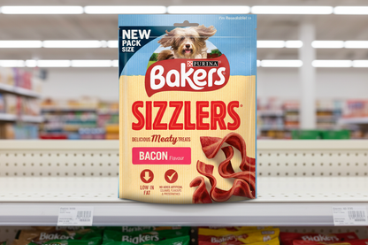 6 x Bakers Dog Treats Bacon Sizzlers 90G