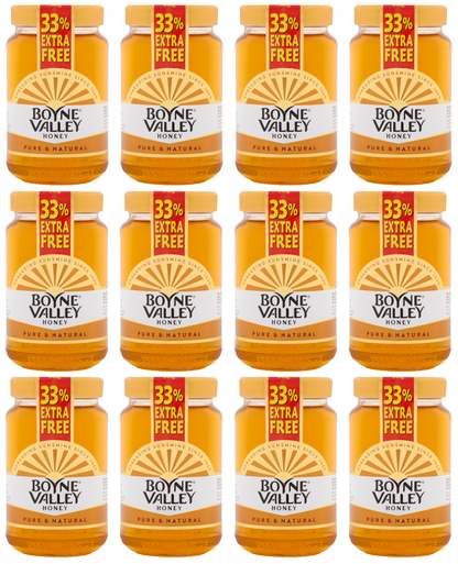 12 x Boyne Valley Honey Jar +33% Extra Free - 454Gm