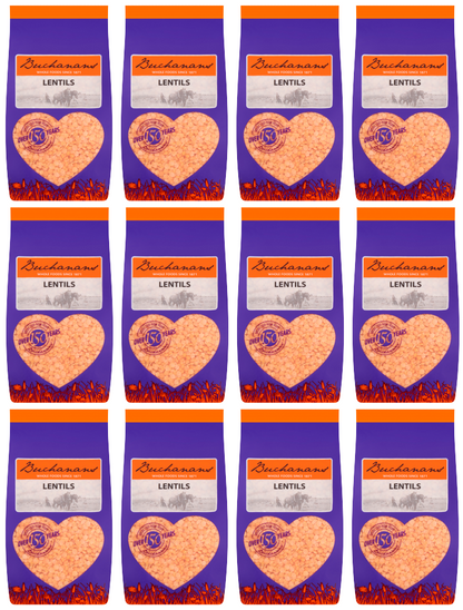 12 x Buchanan Split Red Lentils 500G