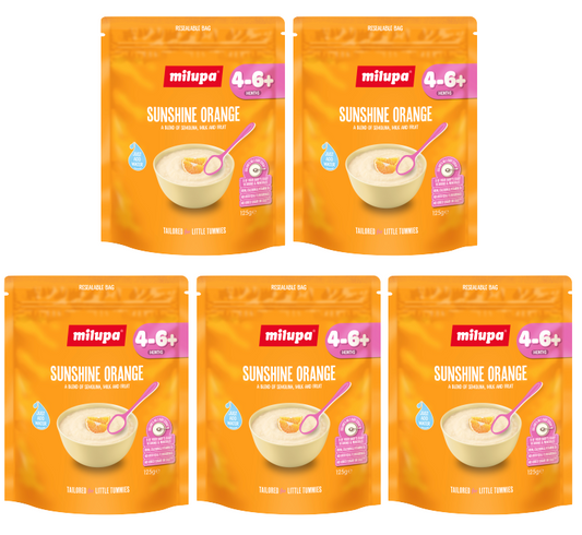 5 x Milupa Sunshine Orange Cereal 125Gm