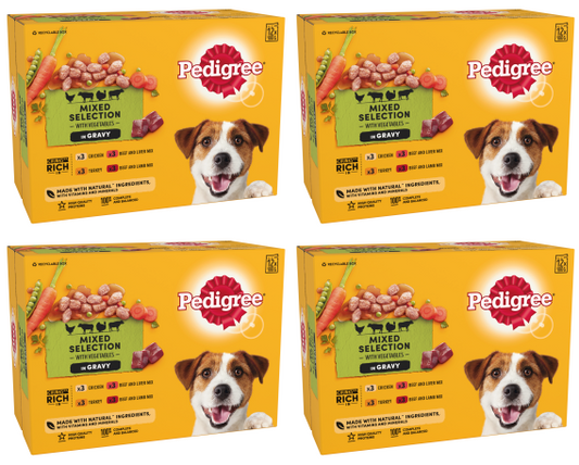 4 x Pedigree Pouch Mixed Selection In Gravy 12 X100G