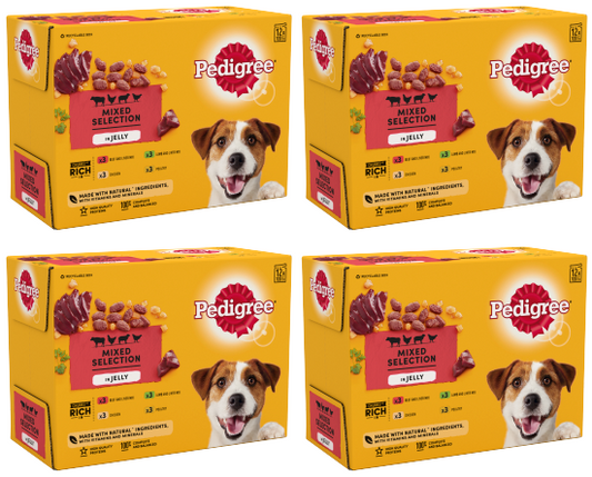 4 x Pedigree Pouch Mixed Selection In Jelly 12 X100G
