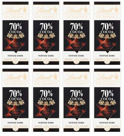 8 x Lindt Excellence 70%  - 100GM