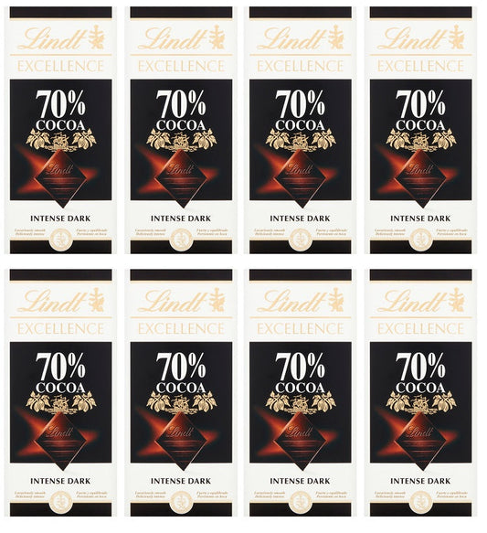 8 x Lindt Excellence 70%  - 100GM