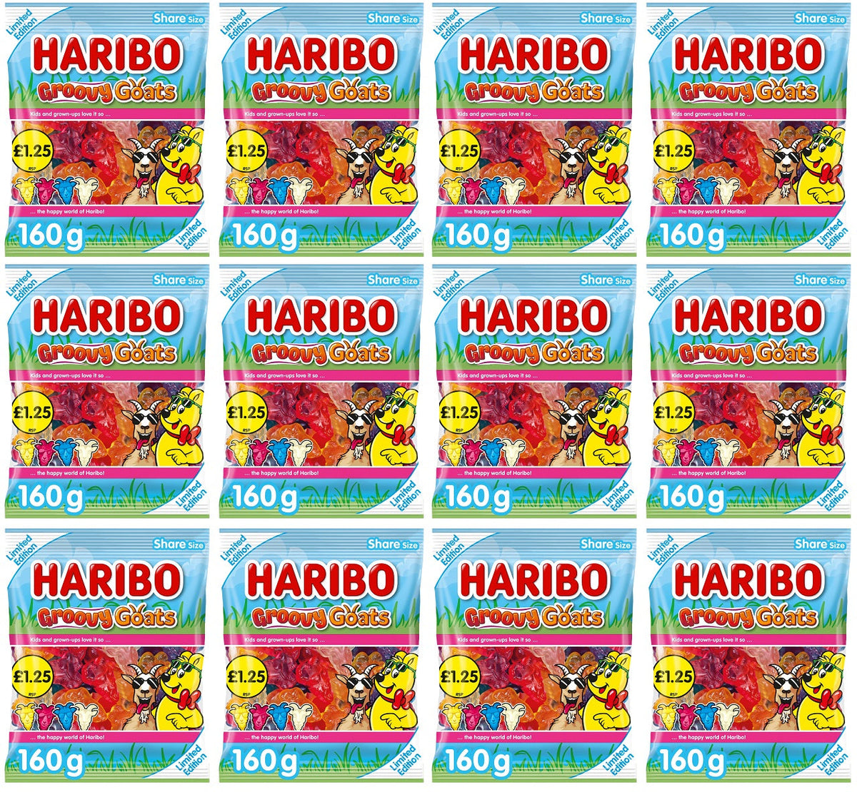 12 x Haribo Groovy Goats (ltd Edition) - 160GM