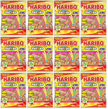 12 x Haribo Rainbow Strips Zing (10% Extra Free) - 143GM