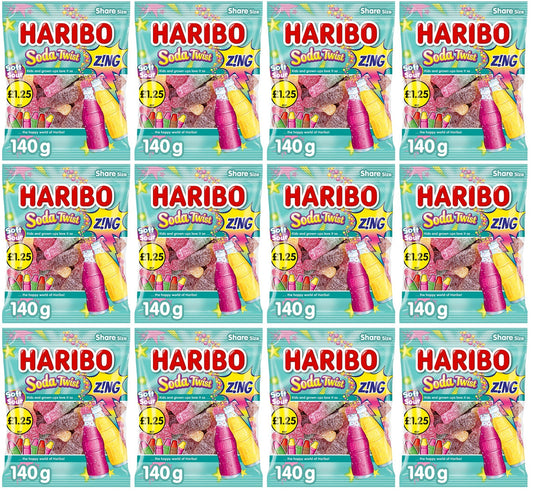 12 x Haribo Soda Twist Zing - 140GM