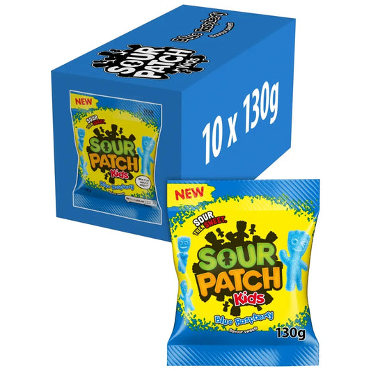 10 x Sour Patch Blue Raspberry Bag - 130GM