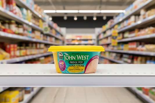 12 x John West No Drain Fridge Pot Tuna Steak With A Little Sunflower Oil 110G