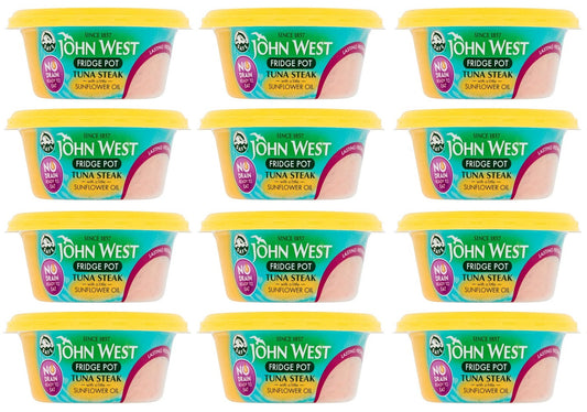 12 x John West No Drain Fridge Pot Tuna Steak With A Little Sunflower Oil 110G