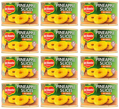 12 x Del Monte Pineapple Slices In Juice 220Gm