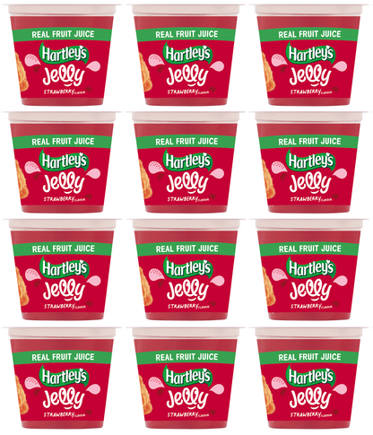 12 x Hartleys Jelly Strawberry Flavour Pots Rte 125Gm