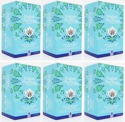 6 x English Tea Shop White Tea Blueberry Elderflower - 20Bags