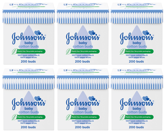 6 x Johnsons Cotton Buds 200 Pack