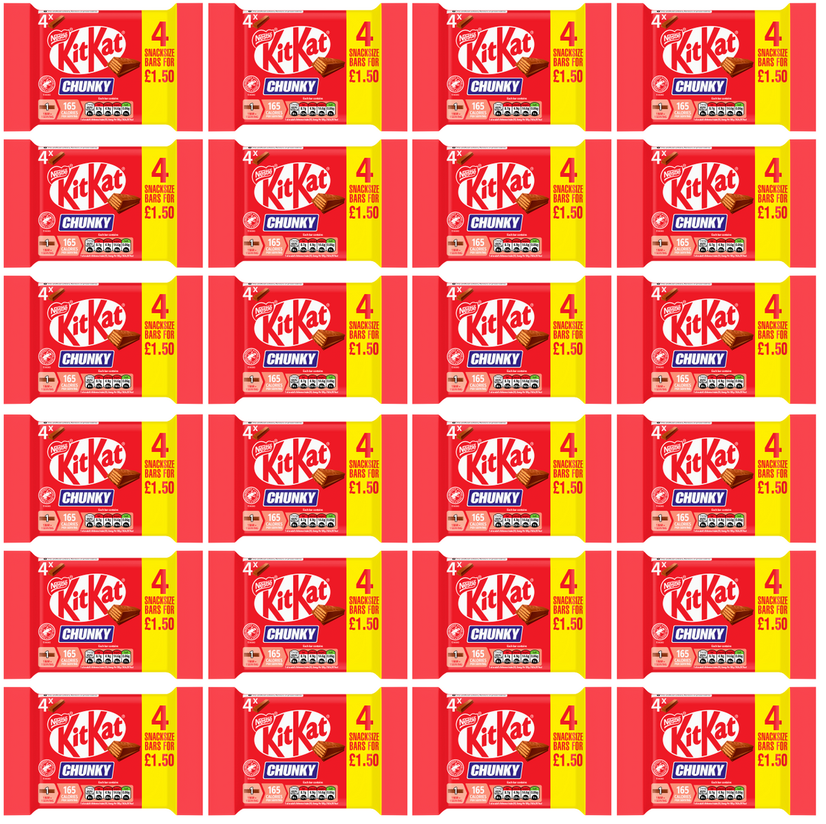 24 x Kit Kat Chunky Milk 4pk - 32GM