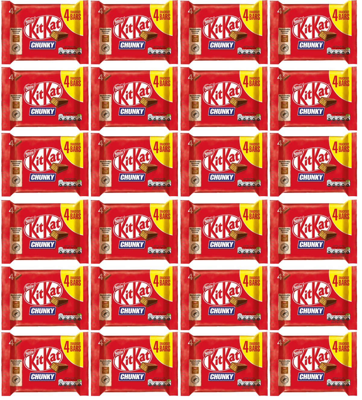 24 x Nestle Kitkat Chunky 4Pk Multipack 128Gm