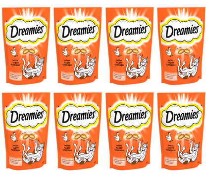 8 x Dreamies Chicken Cat Treats 60Gm