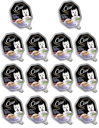 14 x Cesar Garden Terrine Turkey Lamb & Green Beans 150G