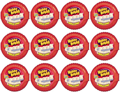 12 x Hubba Bubba Mega Long Tape Strawberry 56Gm