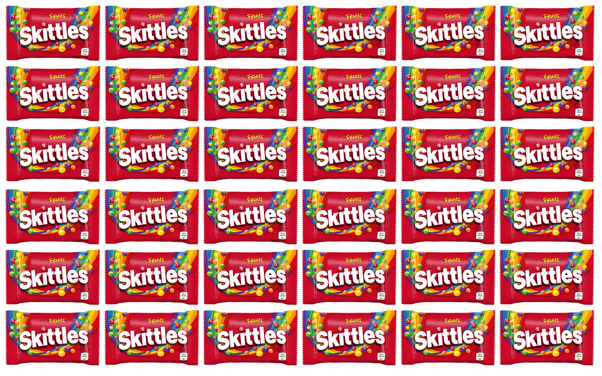 36 x Skittles Fruit Bags 45Gm