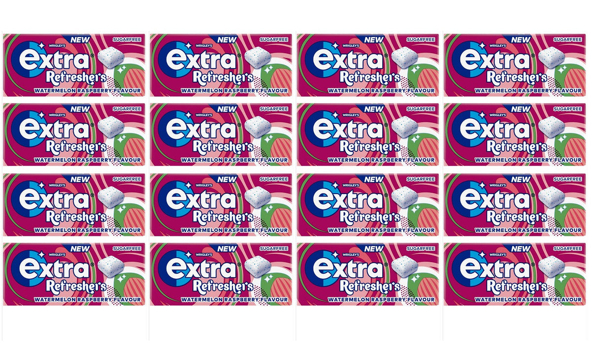 16 x Extra Refreshers Watermelon Raspberry Gum Handy Box 7pcs     - 7 PIECE