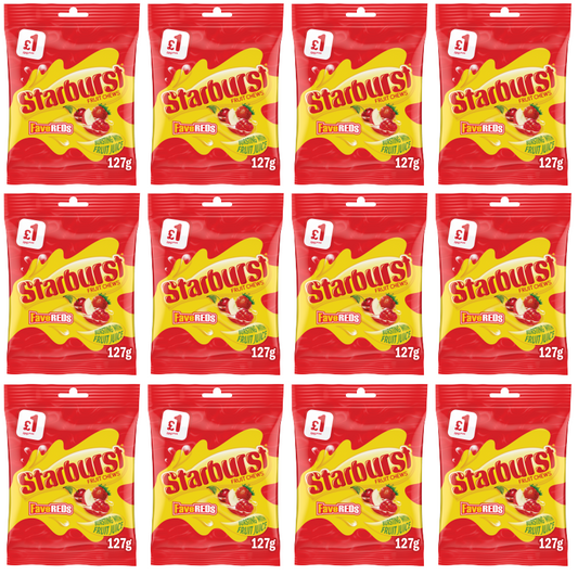 12 x Starburst Fave Reds Fruit Treat Bag - 127GM