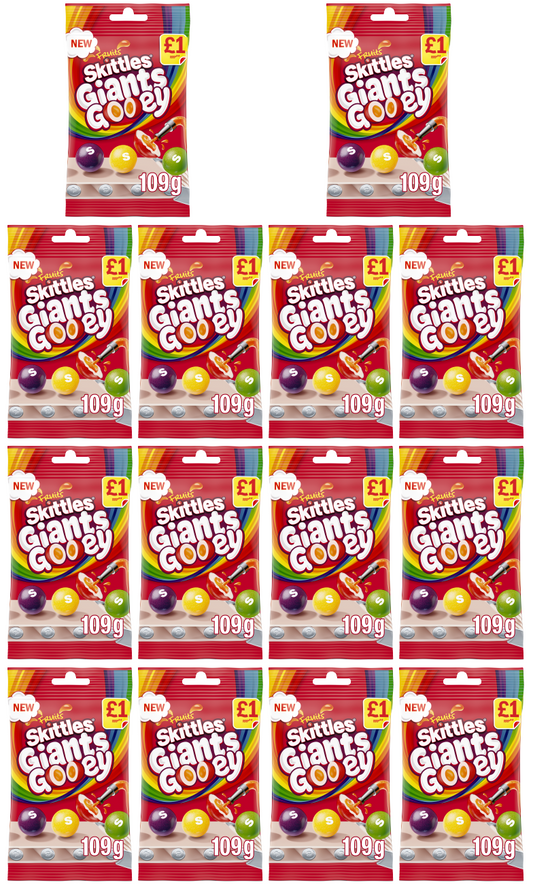 14 x Skittles Giants Gooey Treat Bag - 109GM