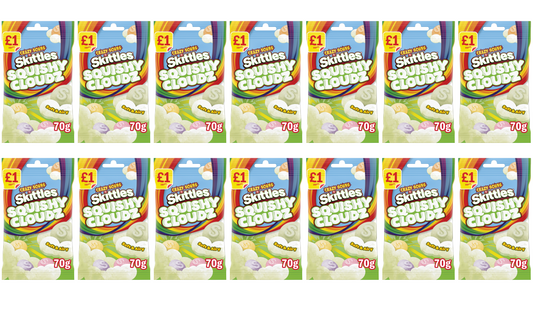 14 x Skittles Sour Squishy Cloud Treat Bag - 70GM