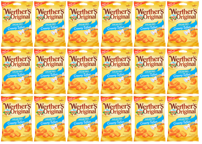 18 x Werthers Original Sugar Free Chewy Toffee Bag 80Gm